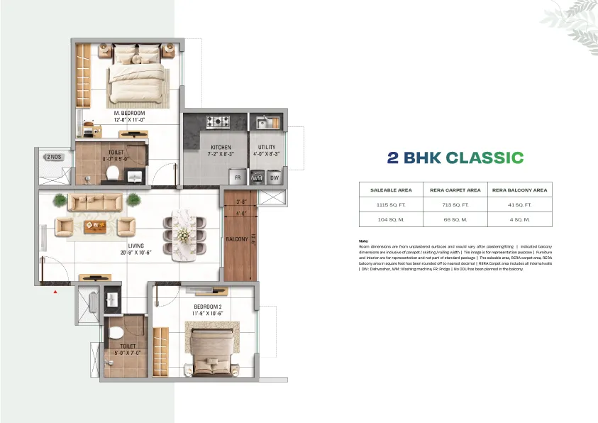 2 BHK Classic Floor Plan 2