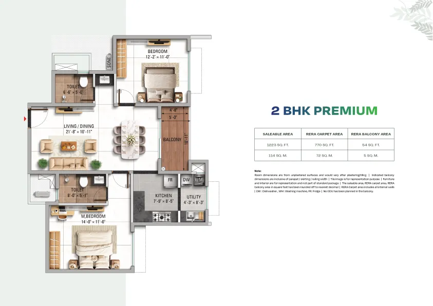 2 BHK Premium Floor Plan 1